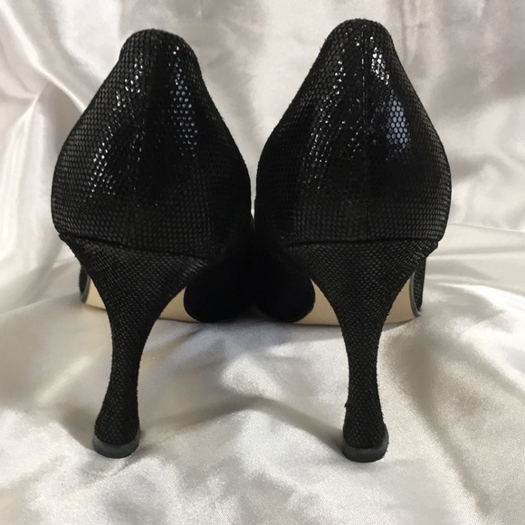 Vintage Heels ANDREW GELLER Black Caviar Size 9M 3.5” - Picture 4 of 15